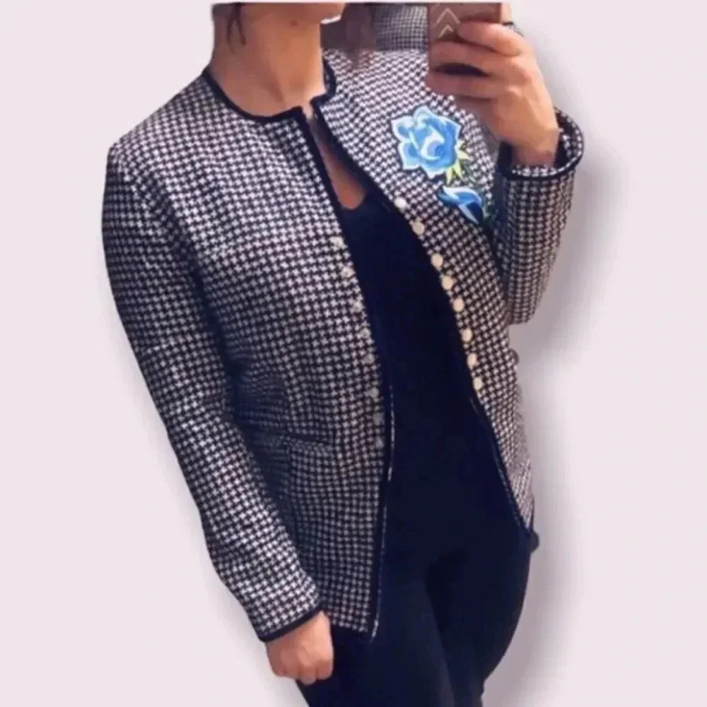JOUR/NÉ HOUNDSTOOTH Embroidered coat - Picture 3 of 9